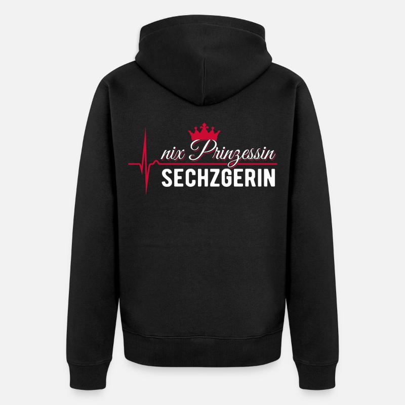 Nix Princess - Sechzgerin - Cadeau ECG Pulse - Veste à capuche bio Premium Unisexe - noir