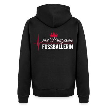 Nix Princess - Footballer - ECG Pulse Gift - Unisex Premium Organic Zip Hoodie - black - Back - Nico (187cm)