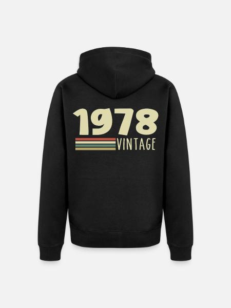 1978-Anniversary-1978-retro-1978 - Unisex Premium Organic Zip Hoodie - black