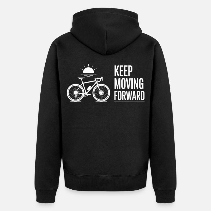 Lever du soleil à vélo - Veste à capuche bio Premium Unisexe - noir