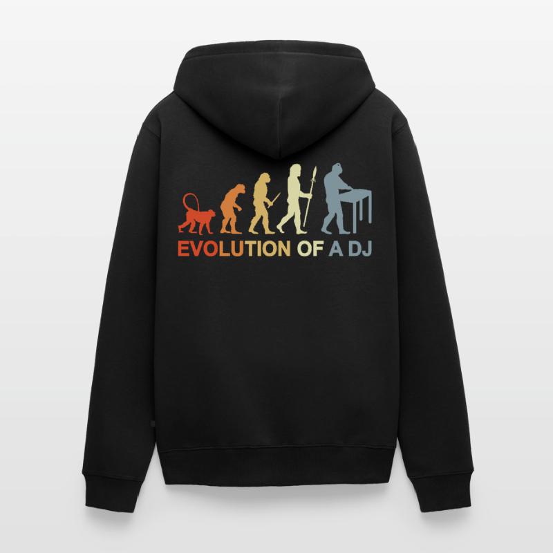 Evolution eines DJ Unisex Premium Bio Zip Hoodie