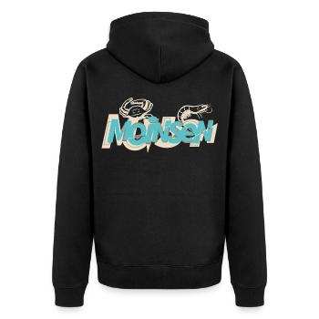Moinsen & Krabben - Unisex Premium Bio Zip Hoodie - Schwarz - Hinten - Nico (187cm)