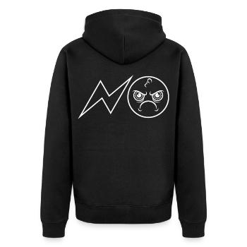 NO / Nope / No / Never / No - Unisex Premium Organic Zip Hoodie - black - Back - Nico (187cm)