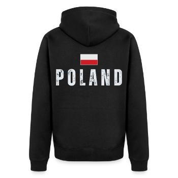 Polish pride, Polish flag - Unisex Premium Organic Zip Hoodie - black - Back - Nico (187cm)