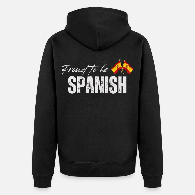 Fière Espagnole, j’adore l’Espagne - Veste à capuche bio Premium Unisexe - noir