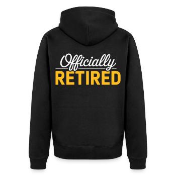 Retired 2026 Funny Retired Graphic Men Retirement - Unisex Premium Organic Zip Hoodie - black - Back - Nico (187cm)
