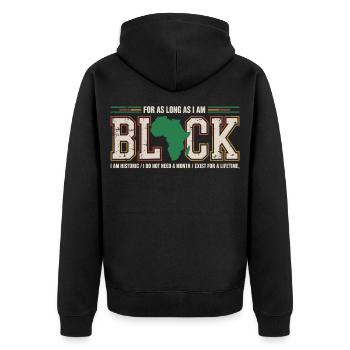 Fierté Afro Black History Month Vintage - Veste à capuche bio Premium Unisexe - noir - Dos - Nico (187cm)
