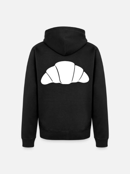 Croissant Geschenk Bäcker Bäckerei - Unisex Premium Bio Zip Hoodie - Schwarz