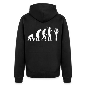 évolution du poireau (blanc) - Veste à capuche bio Premium Unisexe - noir - Dos - Nico (187cm)