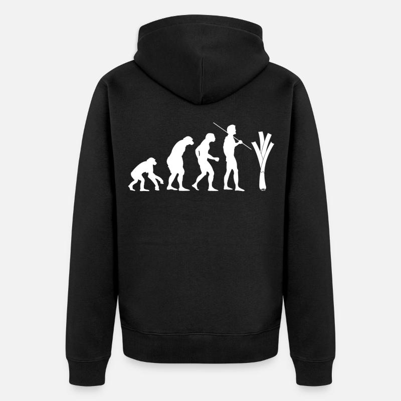 évolution du poireau (blanc) - Veste à capuche bio Premium Unisexe - noir