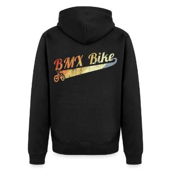 Vélo BMX vintage - Veste à capuche bio Premium Unisexe - noir - Dos - Nico (187cm)