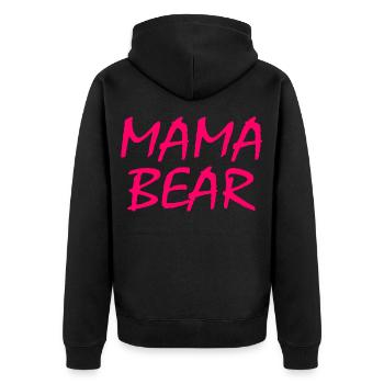 Mama bear - Unisex Premium Organic Zip Hoodie - black - Back - Nico (187cm)