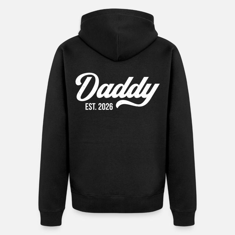 Daddy Est. 2026 - Unisex Premium Bio Zip Hoodie - Schwarz