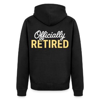Retired 2026 Funny Retired Graphic Men Retirement - Unisex Premium Organic Zip Hoodie - black - Back - Nico (187cm)