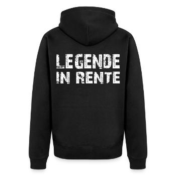 Endlich Rentner - Unisex Premium Bio Zip Hoodie - Schwarz - Hinten - Nico (187cm)