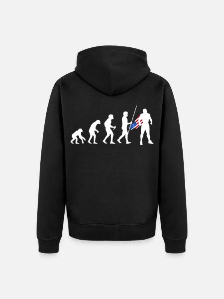 American Superhero Evolution USA America Flag - Unisex Premium Organic Zip Hoodie - black