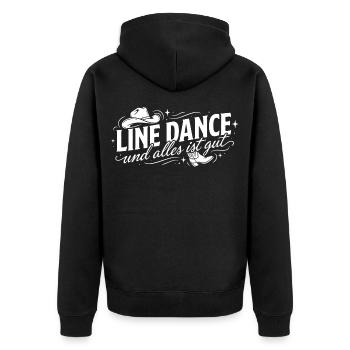 Line dancing and all is well - Unisex Premium Organic Zip Hoodie - black - Back - Nico (187cm)