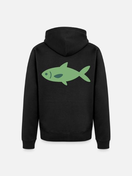 Fisch Design Geschenkidee Tierfreunde - Unisex Premium Bio Zip Hoodie - Schwarz