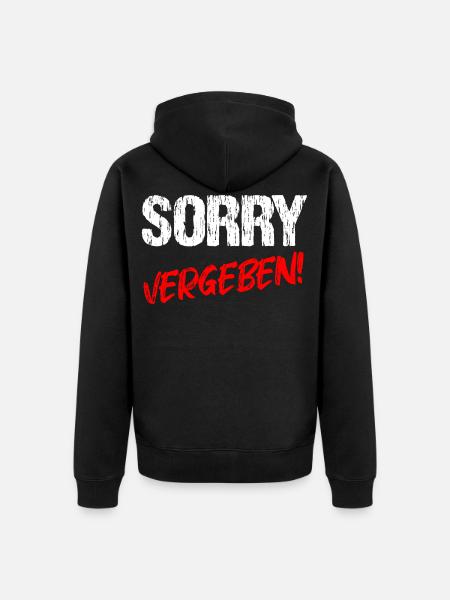 Sorry Vergeben - Unisex Premium Bio Zip Hoodie - Schwarz