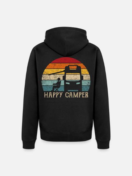 Wohnwagen Reise Caravan Camping Wohnmobil Roadtrip - Unisex Premium Bio Zip Hoodie - Schwarz