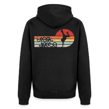 Breakdance Breakdancer Tänzer Tanz HipHop Geschenk - Unisex Premium Bio Zip Hoodie - Schwarz - Hinten - Nico (187cm)