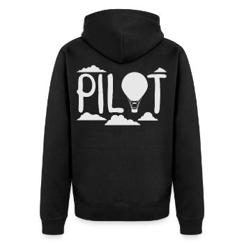 Ballonfahrt Ballonfahrer Heißluftballon fliegen - Unisex Premium Bio Zip Hoodie - Schwarz - Hinten - Nico (187cm)