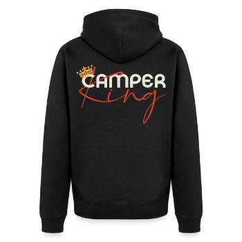 Camper King - Camping Family King Crown - Unisex Premium Organic Zip Hoodie - black - Back - Nico (187cm)