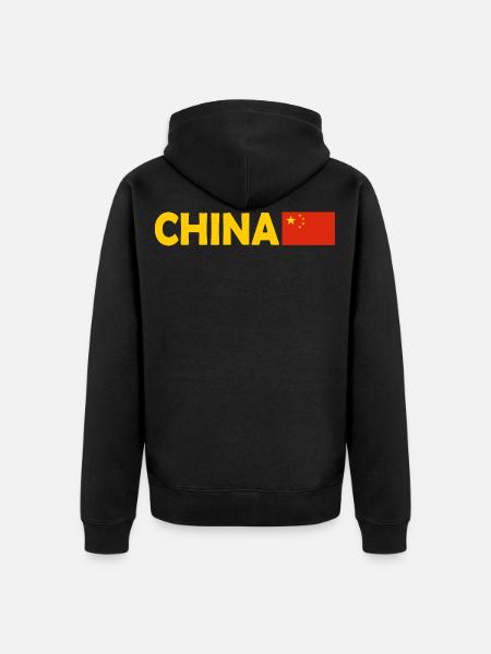 China - Unisex Premium Organic Zip Hoodie - black