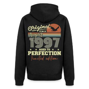 August 1997 Birthday August 1997 Vintage August 1997 - Unisex Premium Organic Zip Hoodie - black - Back - Nico (187cm)