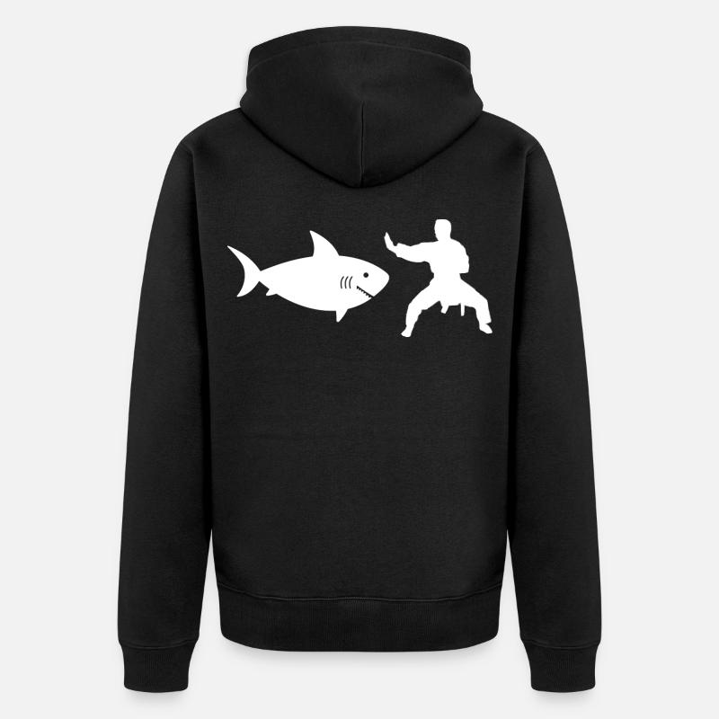 Karaté Requin - Veste à capuche bio Premium Unisexe - noir