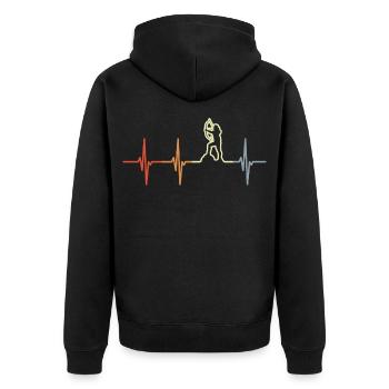 Ligne ECG Archer Girls - Veste à capuche bio Premium Unisexe - noir - Dos - Nico (187cm)