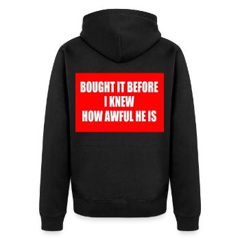 bought it before i knew how awful he is - Unisex Premium Organic Zip Hoodie - black - Back - Nico (187cm)