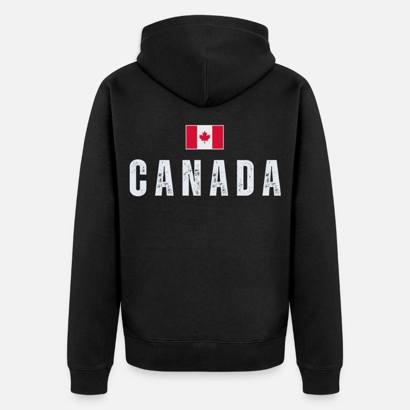 Drapeau canadien, patriote canadien - Veste à capuche bio Premium Unisexe - noir