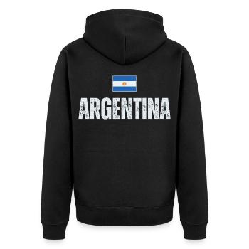 Fierté argentine, j’adore l’Argentine - Veste à capuche bio Premium Unisexe - noir - Dos - Nico (187cm)