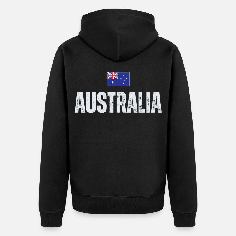 Flag Australia, j’adore l’Australie - Veste à capuche bio Premium Unisexe - noir