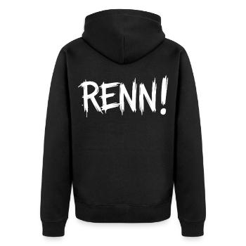 Run! (Running, running, jogging, runner) - Unisex Premium Organic Zip Hoodie - black - Back - Nico (187cm)