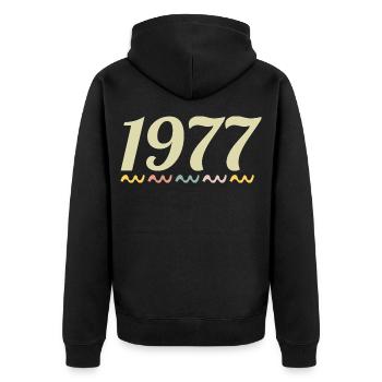1977 - Veste à capuche bio Premium Unisexe - noir - Dos - Nico (187cm)