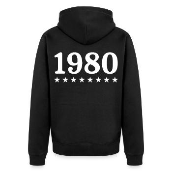 1980 Limited Edition 1980 Retro 1980 - Unisex Premium Organic Zip Hoodie - black - Back - Nico (187cm)