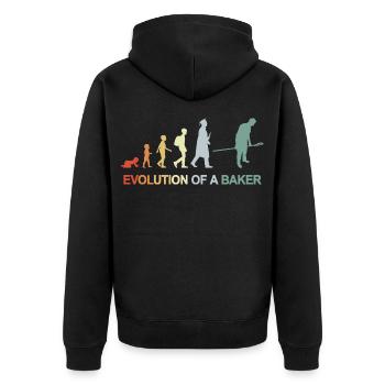 Évolution de Vintage Baker - Veste à capuche bio Premium Unisexe - noir - Dos - Nico (187cm)