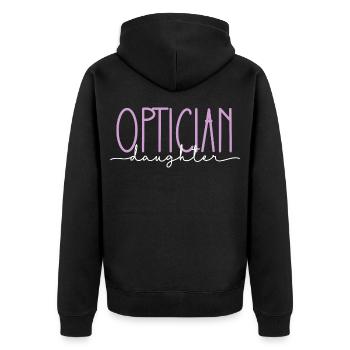 Optikerin stolze Tochter süßes Geschenk - Unisex Premium Bio Zip Hoodie - Schwarz - Hinten - Nico (187cm)