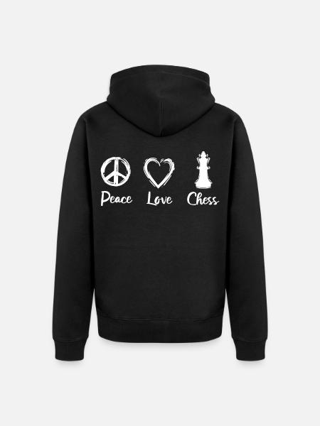 Peace Love Chess - Unisex Premium Organic Zip Hoodie - black