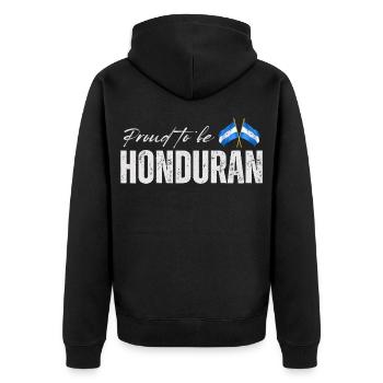 Fierté hondurienne, j’adore le Honduras - Veste à capuche bio Premium Unisexe - noir - Dos - Nico (187cm)