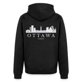Ottawa Skyline, Ottawa Canada - Veste à capuche bio Premium Unisexe - noir - Dos - Nico (187cm)