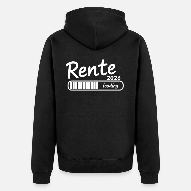 Rente 2026 loading Endlich Ruhestand - Unisex Premium Bio Zip Hoodie - Schwarz