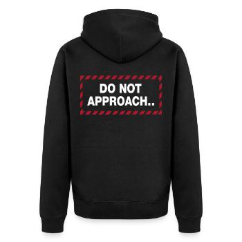 Déclaration de distance d’avertissement - Veste à capuche bio Premium Unisexe - noir - Dos - Nico (187cm)