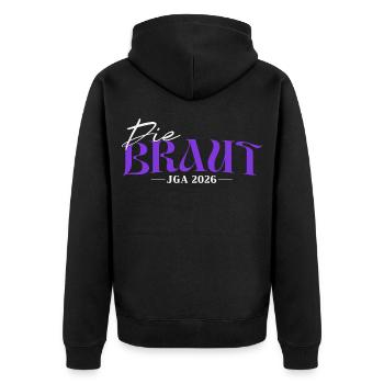 Braut 2026 - Junggesellinnenabschied JGA Damen - Unisex Premium Bio Zip Hoodie - Schwarz - Hinten - Nico (187cm)