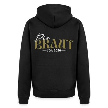 Braut 2026 - Junggesellinnenabschied JGA Damen - Unisex Premium Bio Zip Hoodie - Schwarz - Hinten - Nico (187cm)