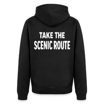 Prenez la route panoramique Abenteuer Reise Spruch - Veste à capuche bio Premium Unisexe - noir - Dos - Nico (187cm)