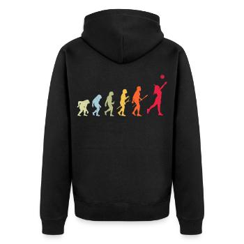 Évolution du volleyball - Veste à capuche bio Premium Unisexe - noir - Dos - Nico (187cm)