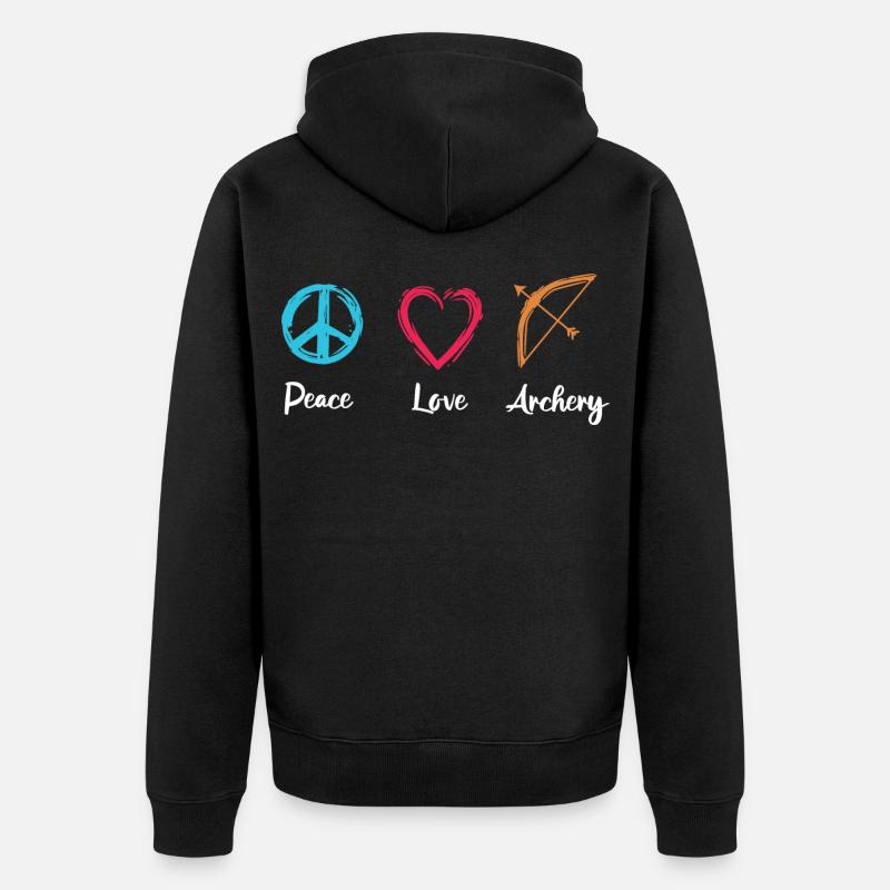 Tir à l’arc Peace Love - Veste à capuche bio Premium Unisexe - noir